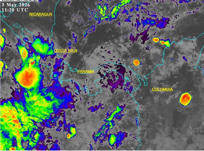 lasose2002's tweet photo. Nublados ocasionales en Colombia y sureste de America Central, destacandose ocasionales aguaceros y tormentas en el centro/norte de Colombia, este de Panama y Costa Rica, asi como aguas adyacentes del Caribe y del Pacífico. Zona de convergencia con la baja colombiana incidiendo. https://t.co/aSzTQBTx7k