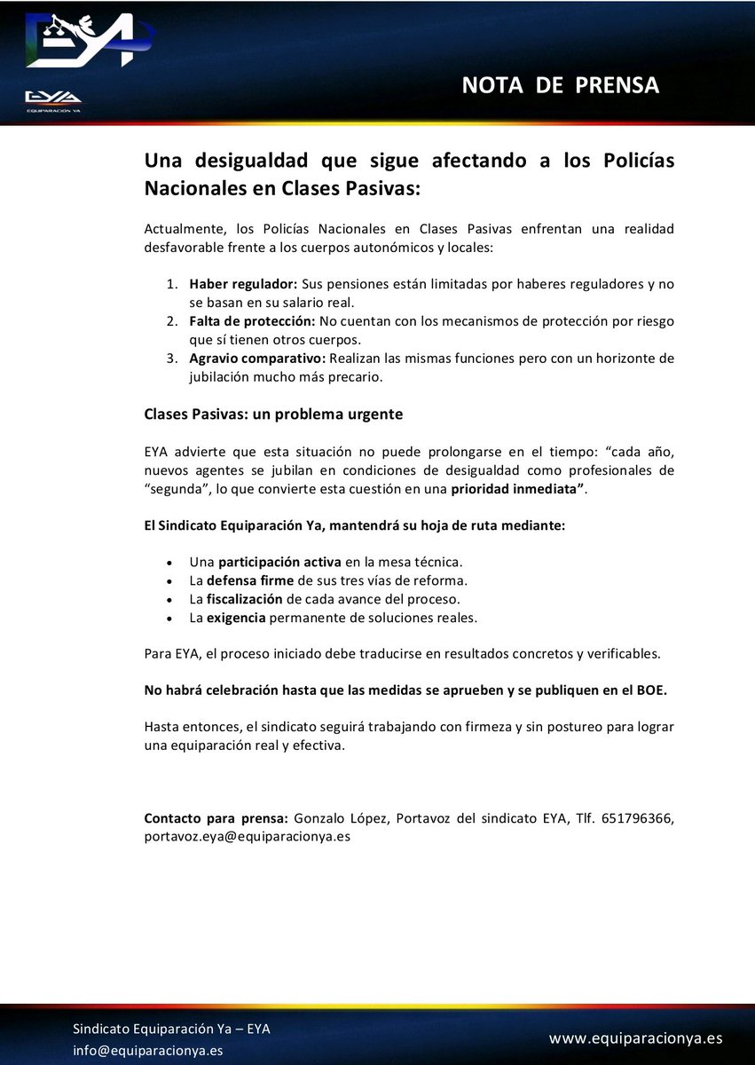 📅<a href="/EYAPolicia/">EYA</a> participa en la reunión del 29/4 sobre profesión de riesgo en las FFCCSE

🛠️Se abre una mesa técnica, pero

❌No hay medidas

⌛No hay plazos

📄Hemos entregado Dossier con 3 soluciones para Clases Pasivas

🚫No estamos para fotos queremos la #EquiparacionYa