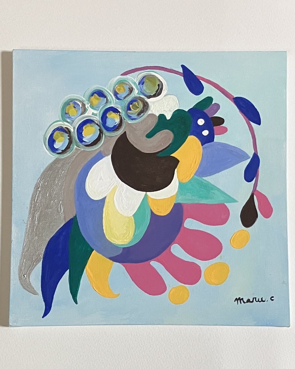 marucats_sss22's tweet image. 鳥　植物　模様
bird plants pattern
 #art #artwork #illust #アクリル