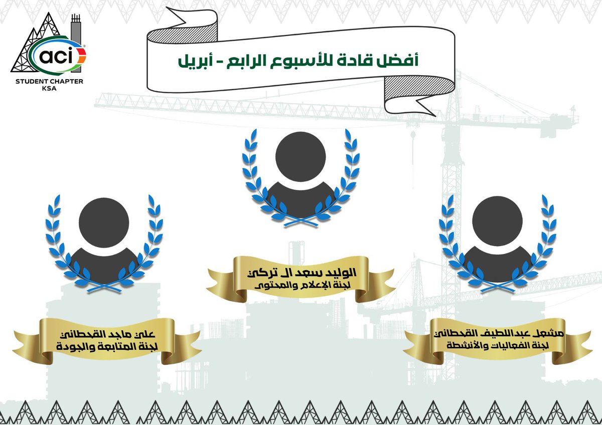 aci_ksa's tweet photo. متميزين الاسبوع الرابع 🌟! 

نبارك للمتميزين الذين أثبتوا أن التميّز لا يأتي صدفة، بل هو نتيجة اجتهاد مستمر وشغف حقيقي.

نعتز بكم، ونتطلع لرؤية المزيد من إبداعاتكم 👏🏻🤍

Week 4 Standouts 🌟!

We congratulate our outstanding members who proved that excellence doesn’t happen by chance, but is the result of continuous effort and genuine passion.

We’re proud of you and look forward to seeing more of your creativity 👏🏻🤍
#ACI_KSA