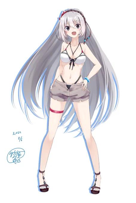 本日のお題が「#ショートパンツ」なので。 きわどいショートパンツ。それに加えてレオタードとか、水着とかの上にはくタイプのは、個人的にとっても大好きです(✽'ཫ`✽)