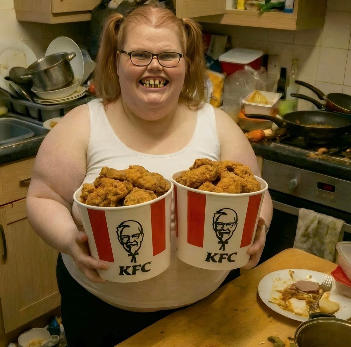 I bet she's got a greasy bucket too