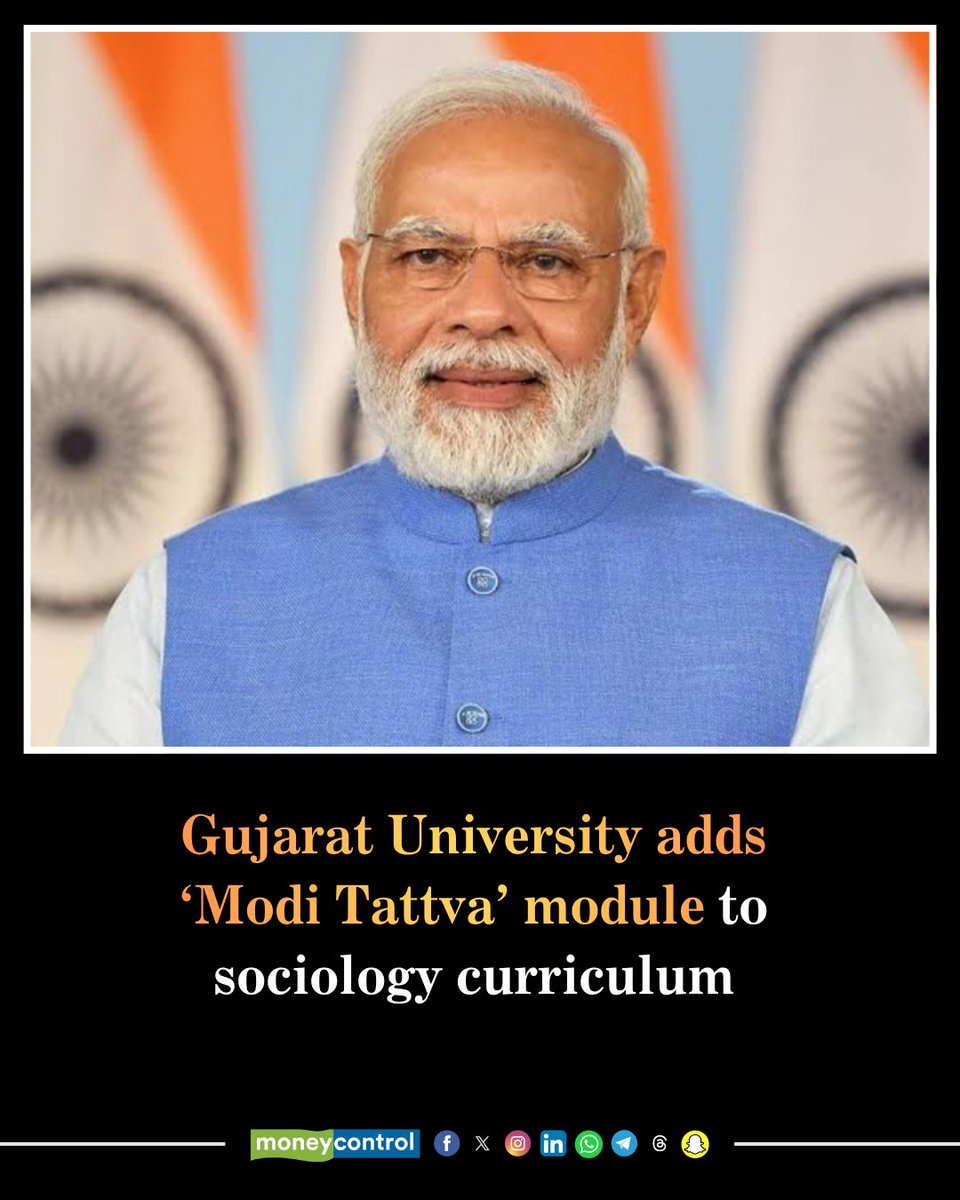 moneycontrolcom's tweet image. 📚 Gujarat university adds ‘Modi Tattva’ and RSS history to sociology syllabus to study their societal impact, focusing on PM Narendra Modi’s leadership.

#NarendraModi #Gujarat #Education #Sociology #RSS