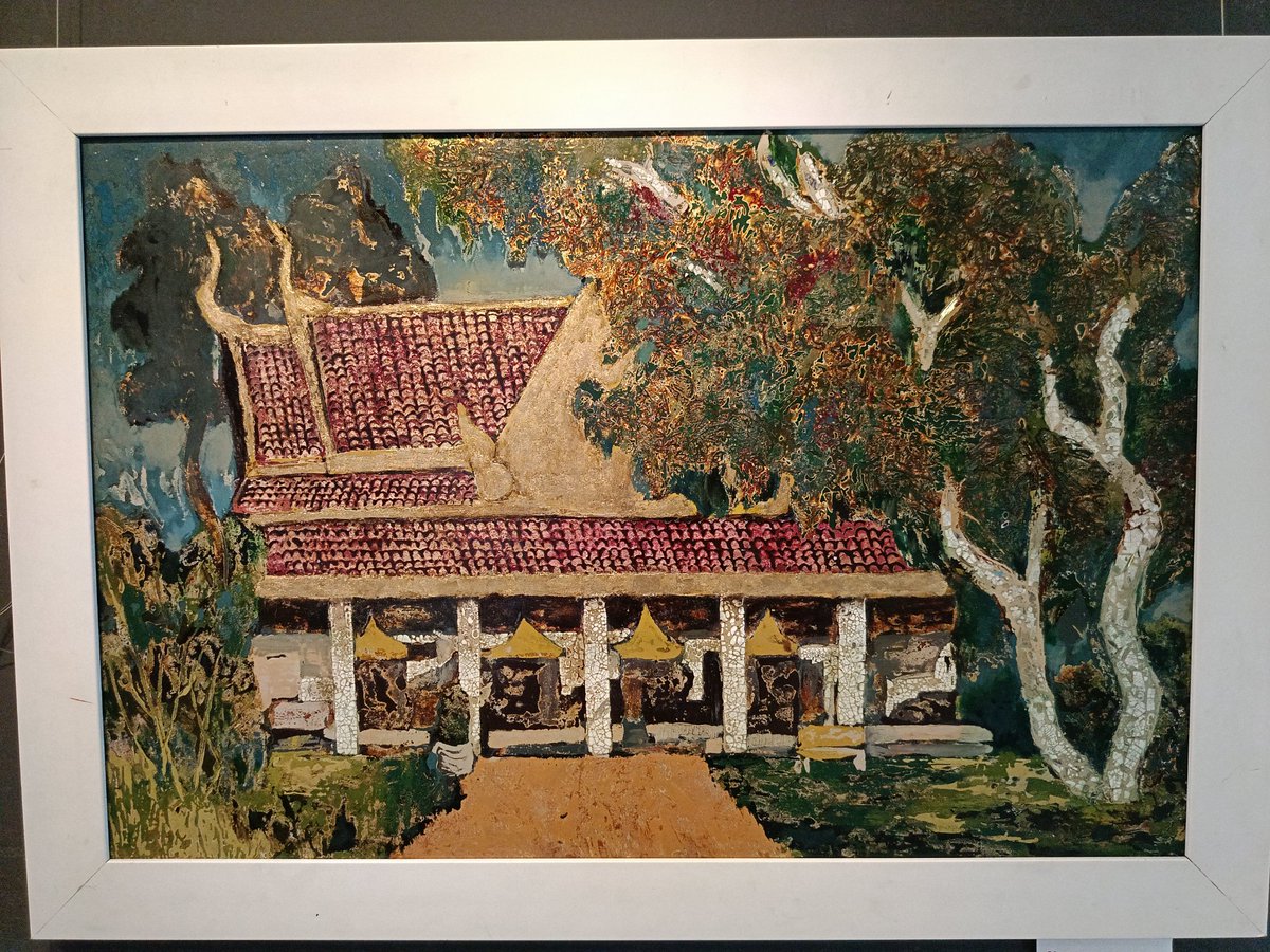 WolftheWarLord's tweet image. A painting depicting a house in the Theravada Buddhist architectural style (Thailand, Cambodia)
#art #artwork #painting
