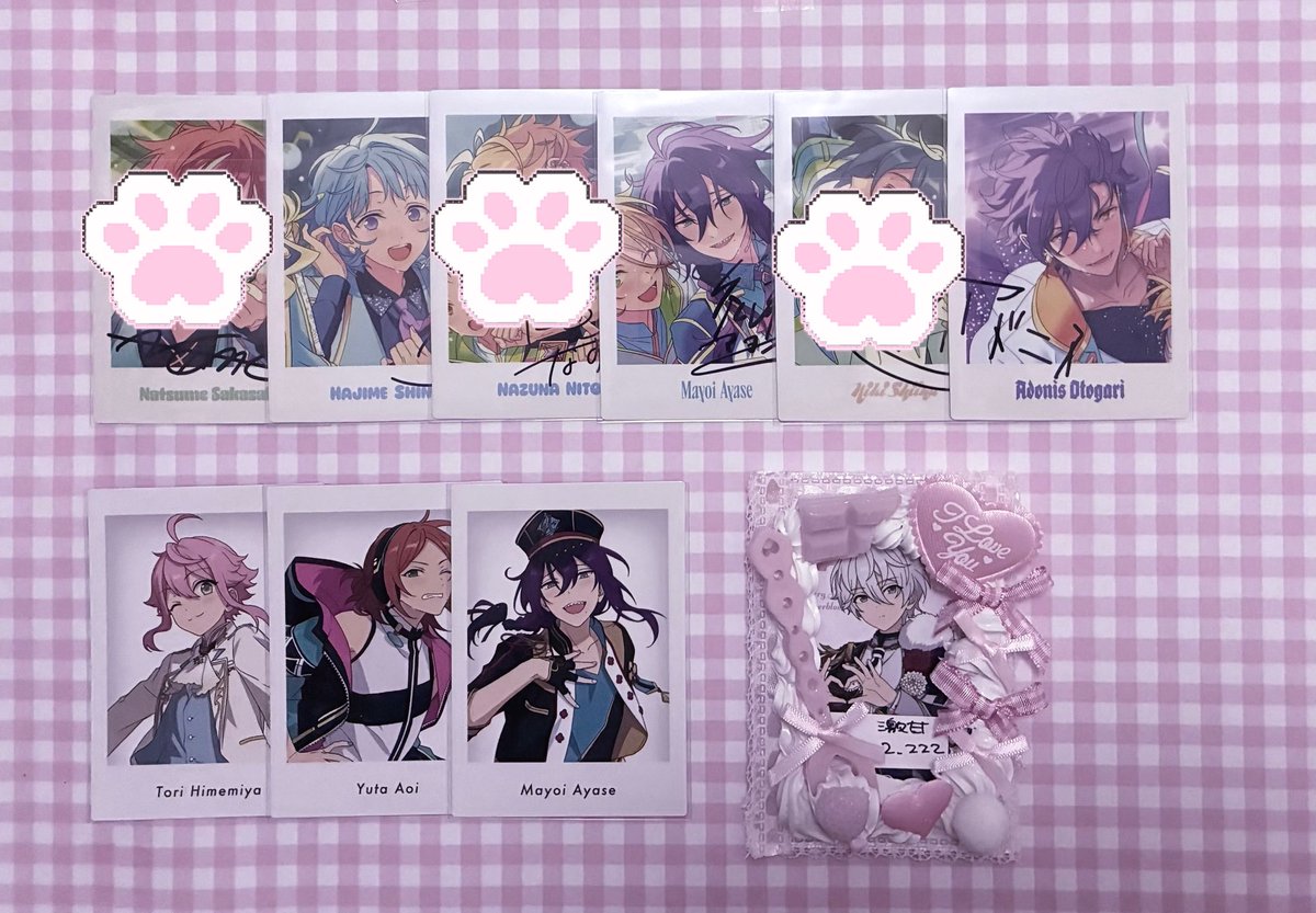 nya2__zzz's tweet photo. @1꒰ 交換 ꒱ あんスタ ぱしゃっつ 10周年 展示会 特典 ユニットビジュアル

譲♡マヨイ アドニス 創 桃李 ゆうた

求♡カンナ(特典、10周年)

❤︎特典⇄10周年可能
❤︎郵送(1〜◎)
❤︎GW明け(5/7〜)の発送で問題ない方

検索からもお気軽にお声掛けください https://t.co/sZjgNSGL48