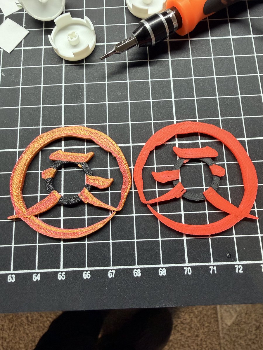 rychustore's tweet photo. Custom Kanji Dustwashers for a client. Left is a silk 2 color filament (red and yellow) and the right is an orange glow in the dark. https://t.co/zL0rd9aWsG #evojp https://t.co/B1Pvu9AGBn