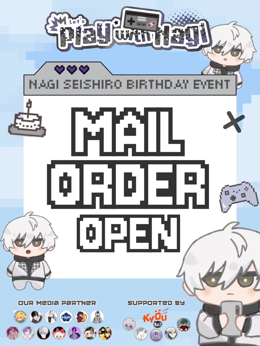 🕹️ STAGE 10 - MAIL ORDER OPEN

Can't make it to the offline event? Don't worry, we're bringing the field to you! We want everyone to be able to celebrate Nagi's birthday, even from a distance 🤍

🔗 bit.ly/mailorder-play…

(1/3)
#playwithnagi