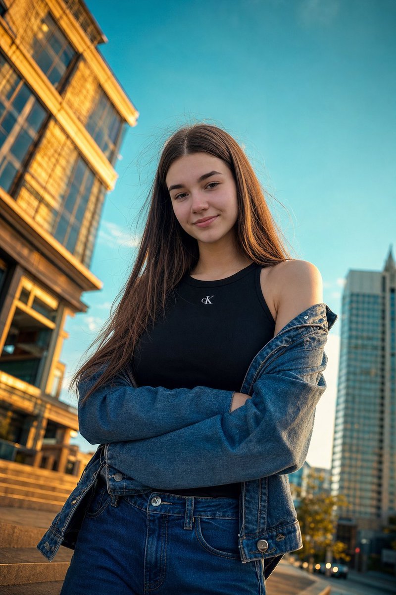 Golden Hour Urban Street Portrait