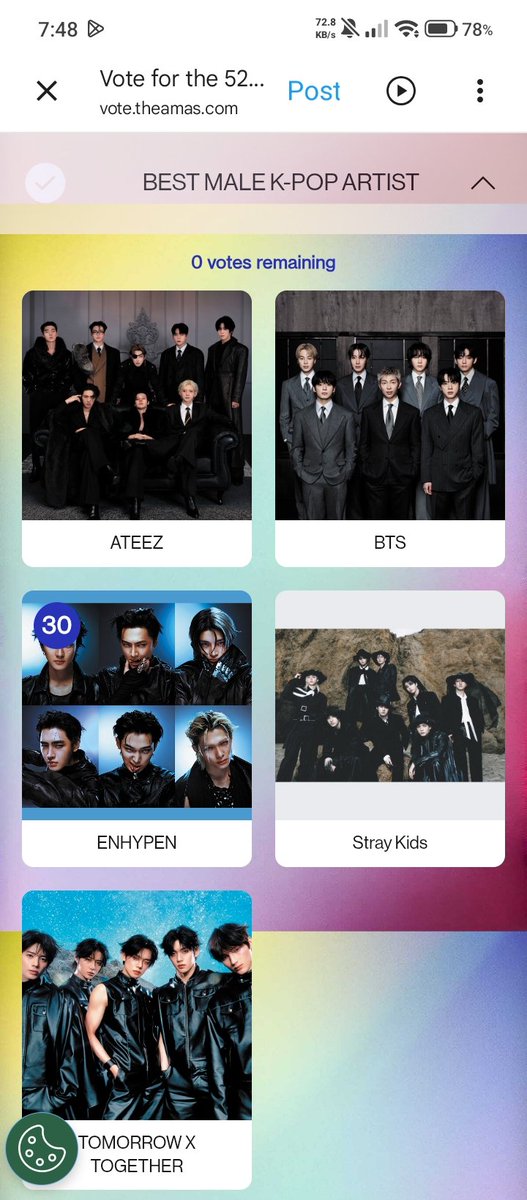 dev_1130's tweet photo. vote #enhypen and #twice on AMAs!! https://t.co/8vVTUEySqY