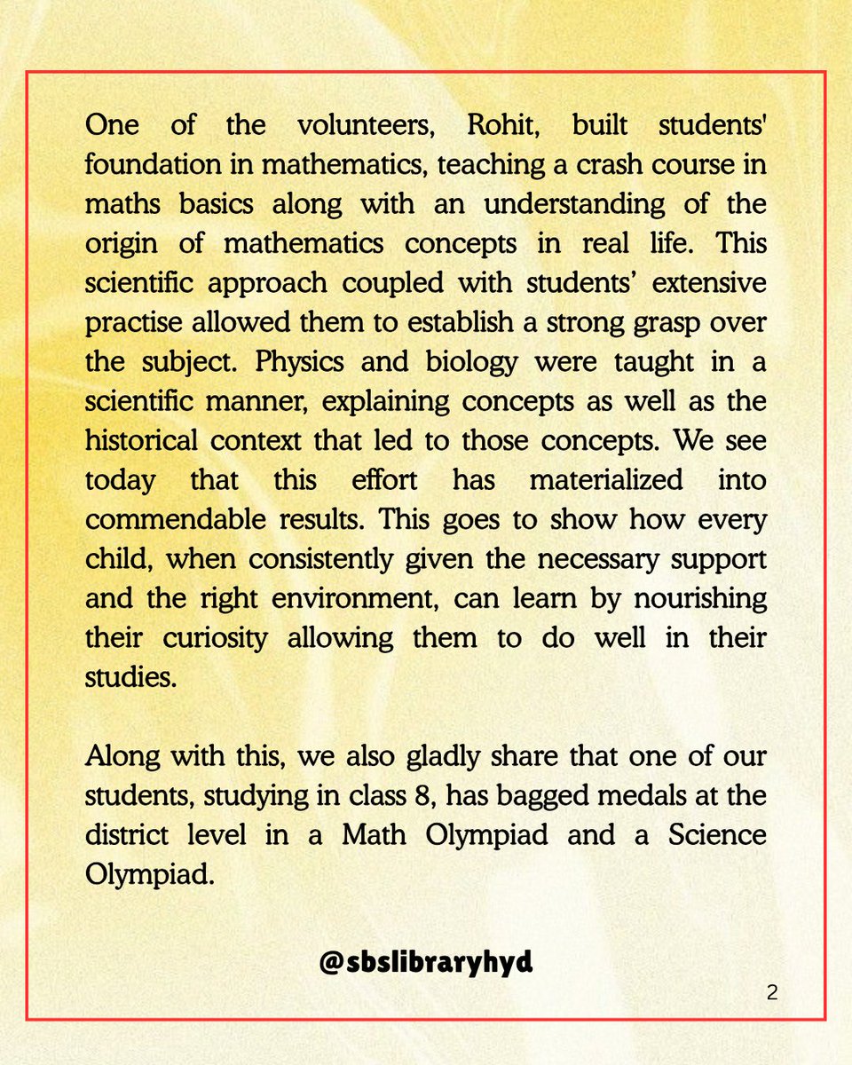 sbslibraryhyd's tweet image. Students of Shaheed Bhagat Singh Library performed very well in their 10th class state board exams, with most of them scoring around 70%-85%.

facebook.com/share/p/1CeVDu…

#education #examination #results #library