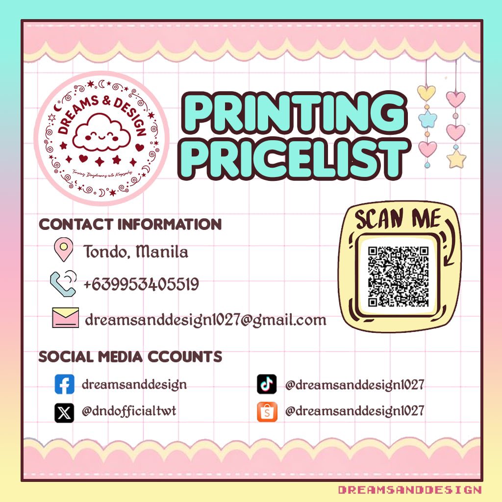 dndofficialtwt's tweet photo. 🌸 Welcome to Dreams and Design 🌸

~ for inquiries just send us a DM! ♡  #dnd_proofs 

Shopee: https://t.co/mToxWWtSr5…

2026 Updated Price List https://t.co/sv4xqWKXmD