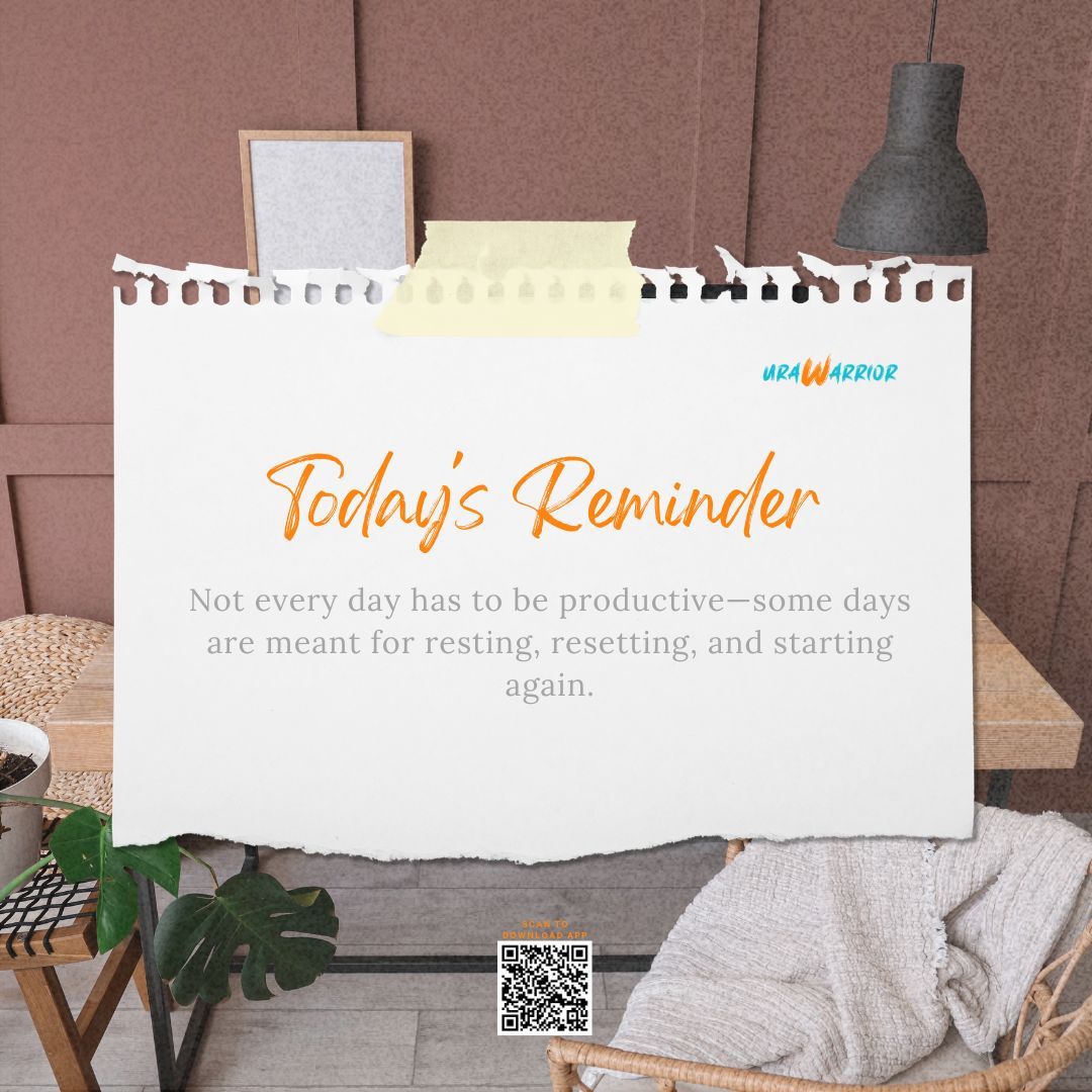 URAWarrior's tweet image. Not every day has to be productive.

Some days are for rest
and reset

💙 Like if you needed this
🔁 Share this reminder

#URAWarrior #MentalHealth #SelfCare #Rest