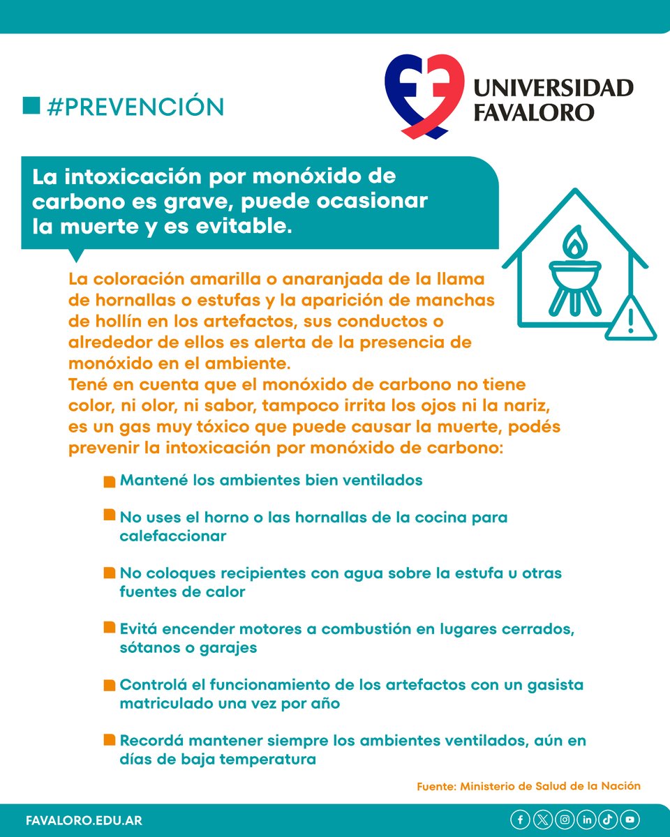 unifavaloro's tweet image. 📢#MonóxidodeCarbono #Prevención #Intoxicación #FugasDeGas #Salud #Cuidado 🏠🏙️