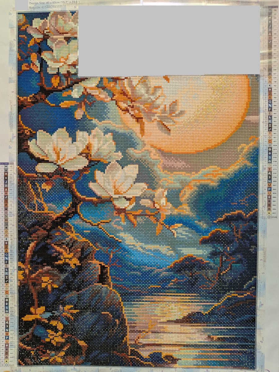ダイヤモンドアート】進捗 17/20 『Magnolias and Moonscape