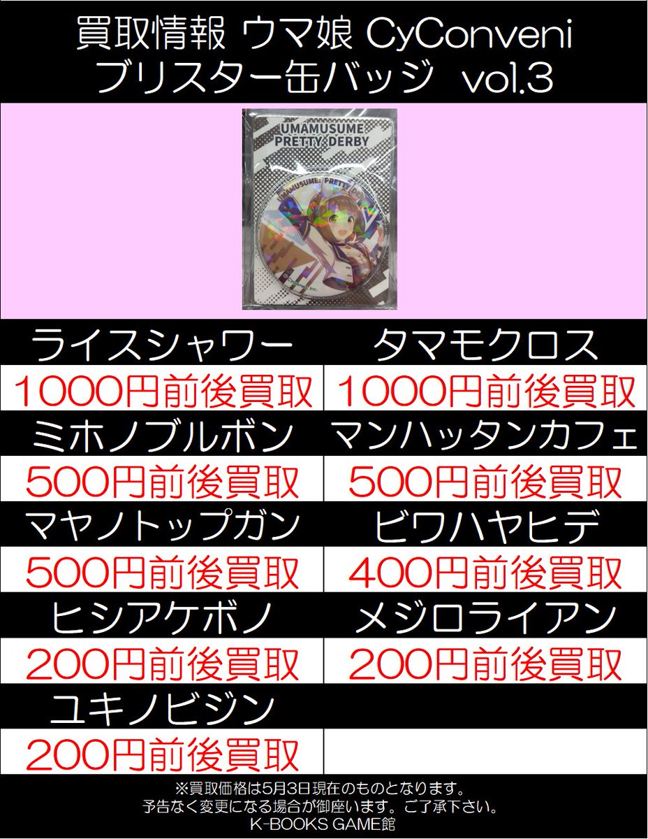 ウマ娘 ダイワスカーレット　ブリスター缶バッジ CyConveni サイコンビニ CyConveni ウマ娘 ブリスター缶バッジ ダイワ