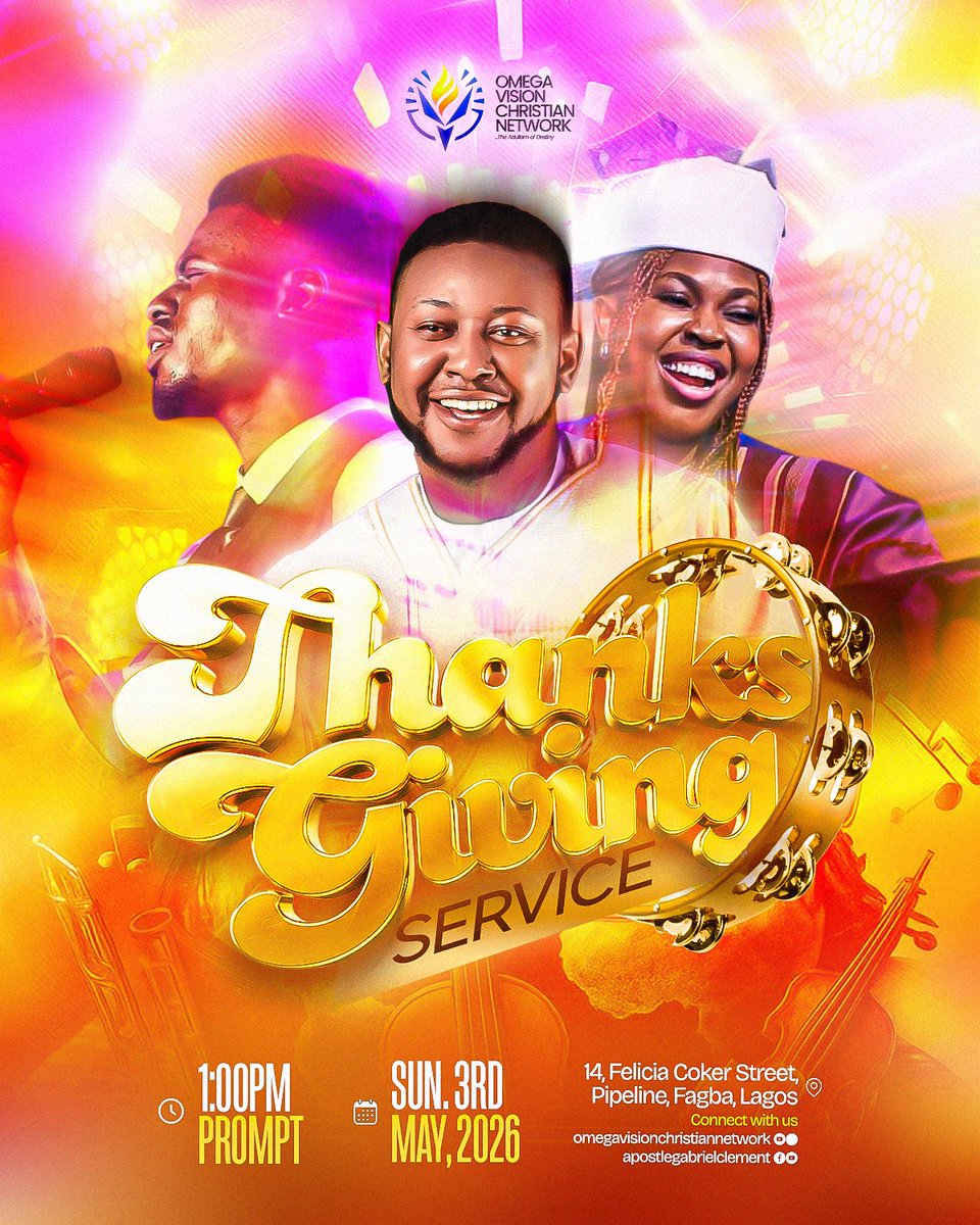 OmegaVision_'s tweet photo. Join us this Sunday for a powerful Thanksgiving Service at Omega Vision Christian Network. Come with a thankful heart and expect a fresh encounter in God’s atmosphere. Your testimony is next! 
#ThanksgivingService #OmegaVisionChristianNetwork #PraiseAndWorship #GodsPresence https://t.co/7UlhOxCka4