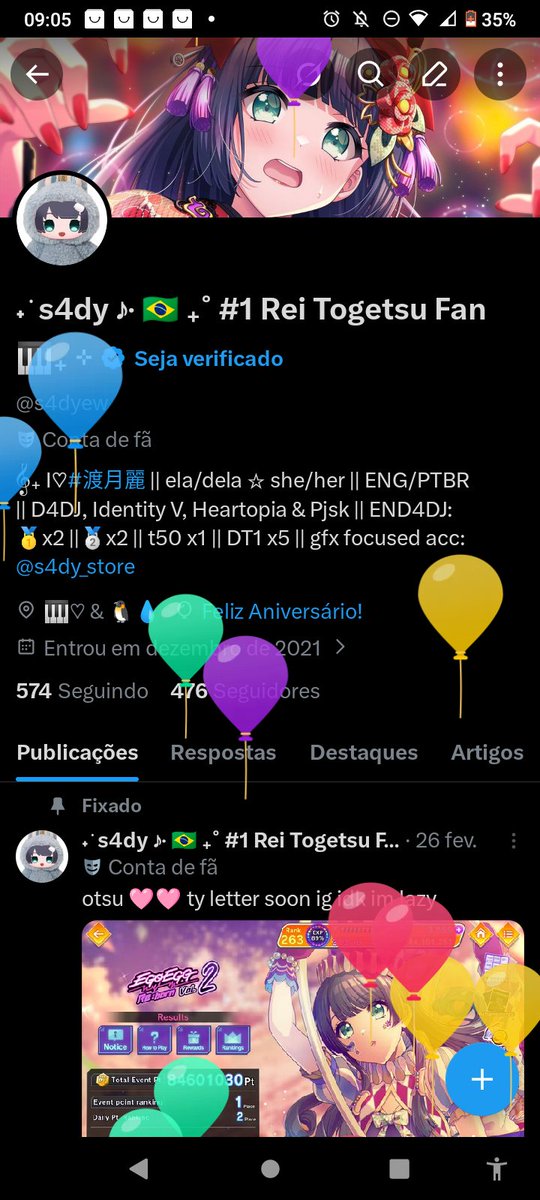 ˖ ݁ s4dy ♪‧ 🇧🇷 ₊˚ #1 Rei Togetsu Fan 🎹₊ ⊹ tweet media