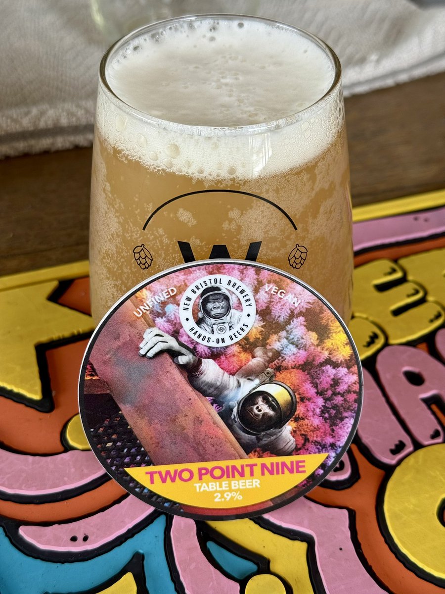 rwnash's tweet image. Two Point Nine - New Bristol Brewery - 2.9% ABV. B+ and a bit and a touch. Fruity and punches above its weight. Pleasingly refreshing #ale #beer #bier 

3.4/5. It’s on days like these when low / no alcohol beers really shine. This is badged as a Table Beer and totally works.