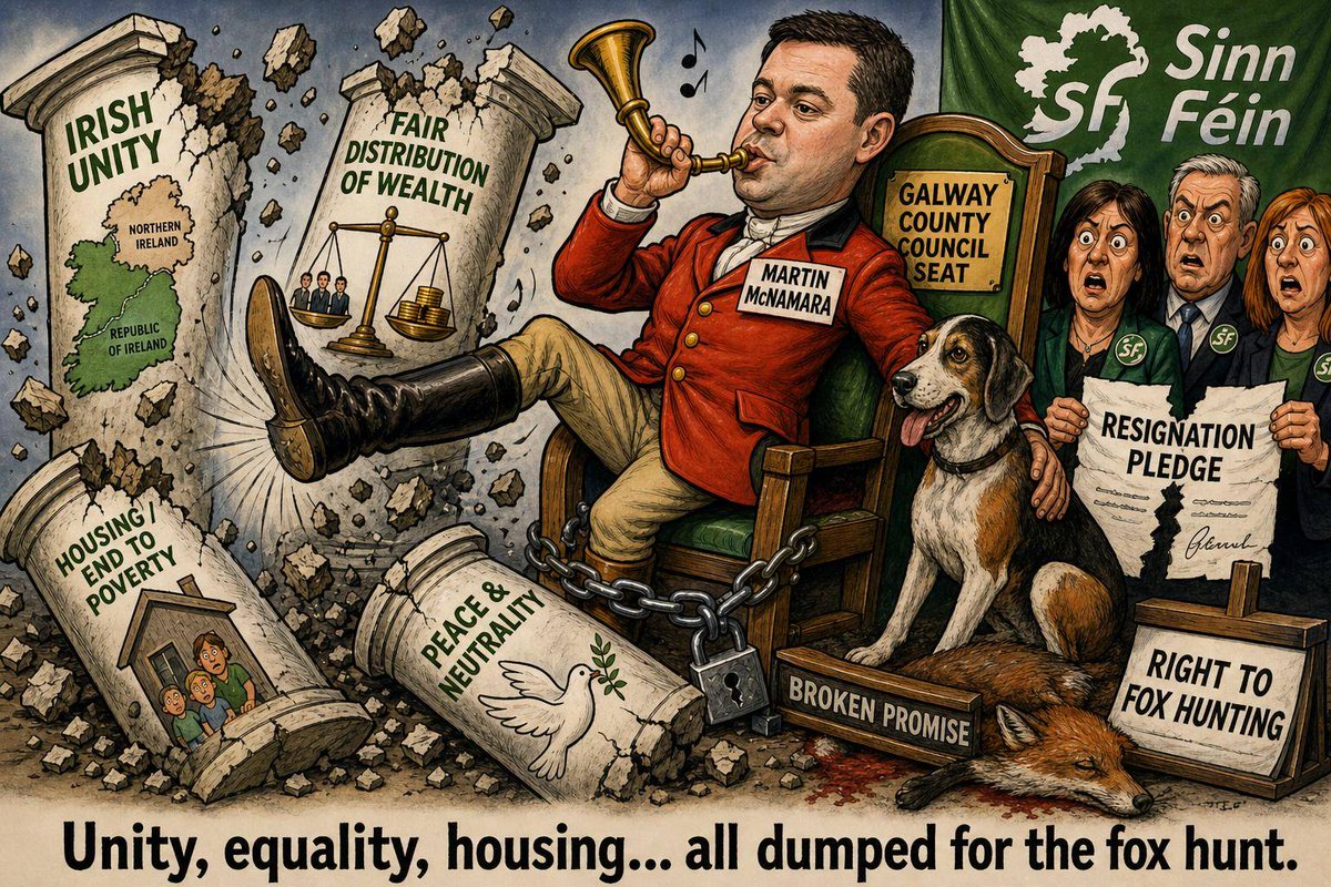 newsforthedeaf's tweet photo. @banbloodsports PUT THE COUNCILLOR SALARY WHERE YOUR MOUTH IS!

Martin McNamara was coopted to Galway County Council pledging to vacate if he left SF. He left over SF's support for the fox hunting ban but refuses to step down. 
Forfeit the salary and resign. 
PLEASE SHARE https://t.co/K6H19HOSkR