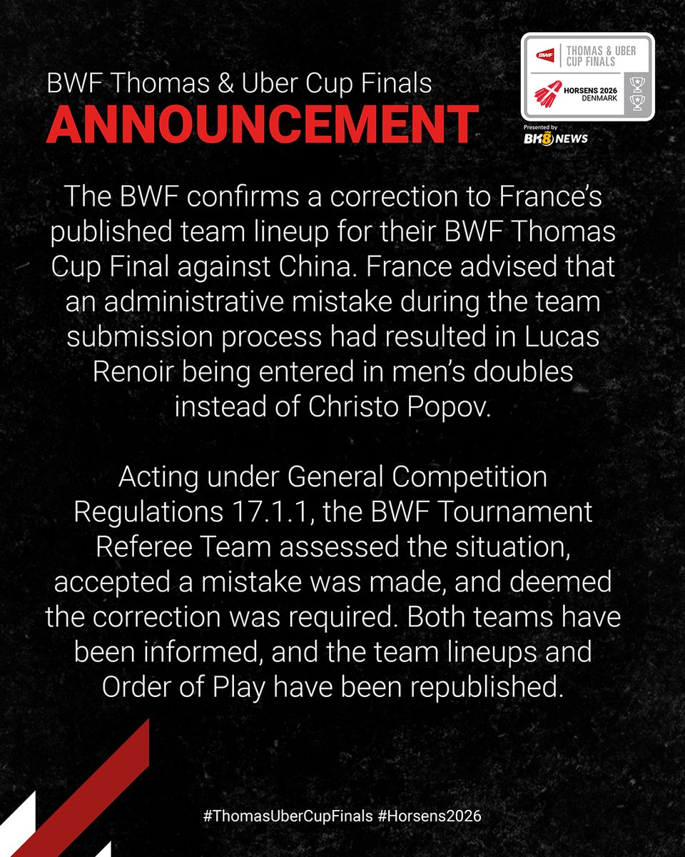 BWF tweet media