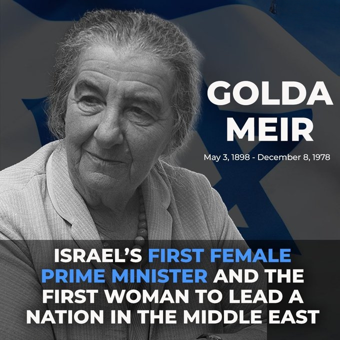 yaakovyitzcha's tweet photo. If Golda Meir were still alive, today would be her 128th birthday.
Israel was the third country in the world to have a female Prime Minister. In Israel, women don't break the glass ceiling; they shatter it!
Happy Birthday, Golda! https://t.co/5DDAVZtgbo