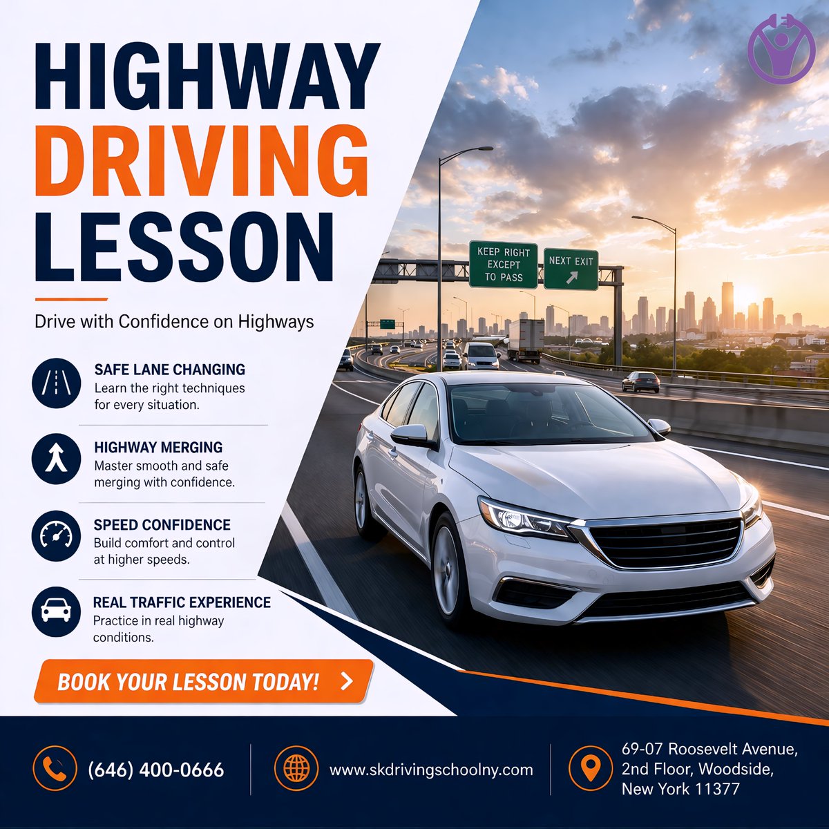 SkDrivingSchoo's tweet image. 🚗 Nervous about highway driving?

Take Highway Driving Lessons with SK Driving School &amp;amp; gain confidence fast!

📞 (646) 400-0666
🌐 skdrivingschoolny.com
📧 skdrivingschoolny@gmail.com
📍 Woodside, NY

👉 Book now!

#GetLicensed #NYRoadTest #BookNow #DrivingSuccess