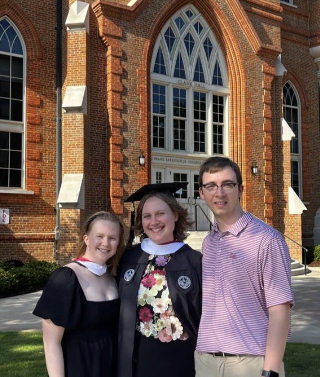 StudyReligion's tweet photo. Congrats to all of our BA &amp; MA graduates — Maggie is our most recent MA alum from the @NEWesleyan pipeline, which includes two alums from last year: Kate (who came to town to attend graduation) &amp; Trevor (who works for UA’s Development Office). @UofAlabama https://t.co/t0wNcLJuCZ