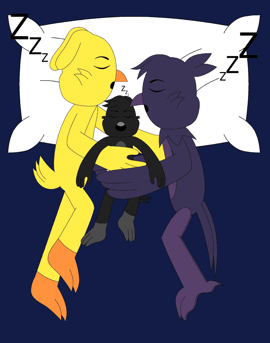 KeysicX's tweet image. New drawing i did Kickin and Poe sleeping together with there baby daughter Ashly
#KinckinxPoe #SmillingCritters #NightmareCritters