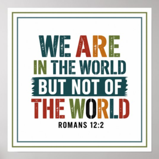 NickOlahJohn's tweet image. In the world. Not of it. Romans 12:2 "We are in the world but not of the world." 

zazzle.com/we_are_in_the_…

For the dorm room, the bedroom, the sacred space of every believer learning to stay present in culture without being shaped by it. #bibleverses #Scripture #metanoia