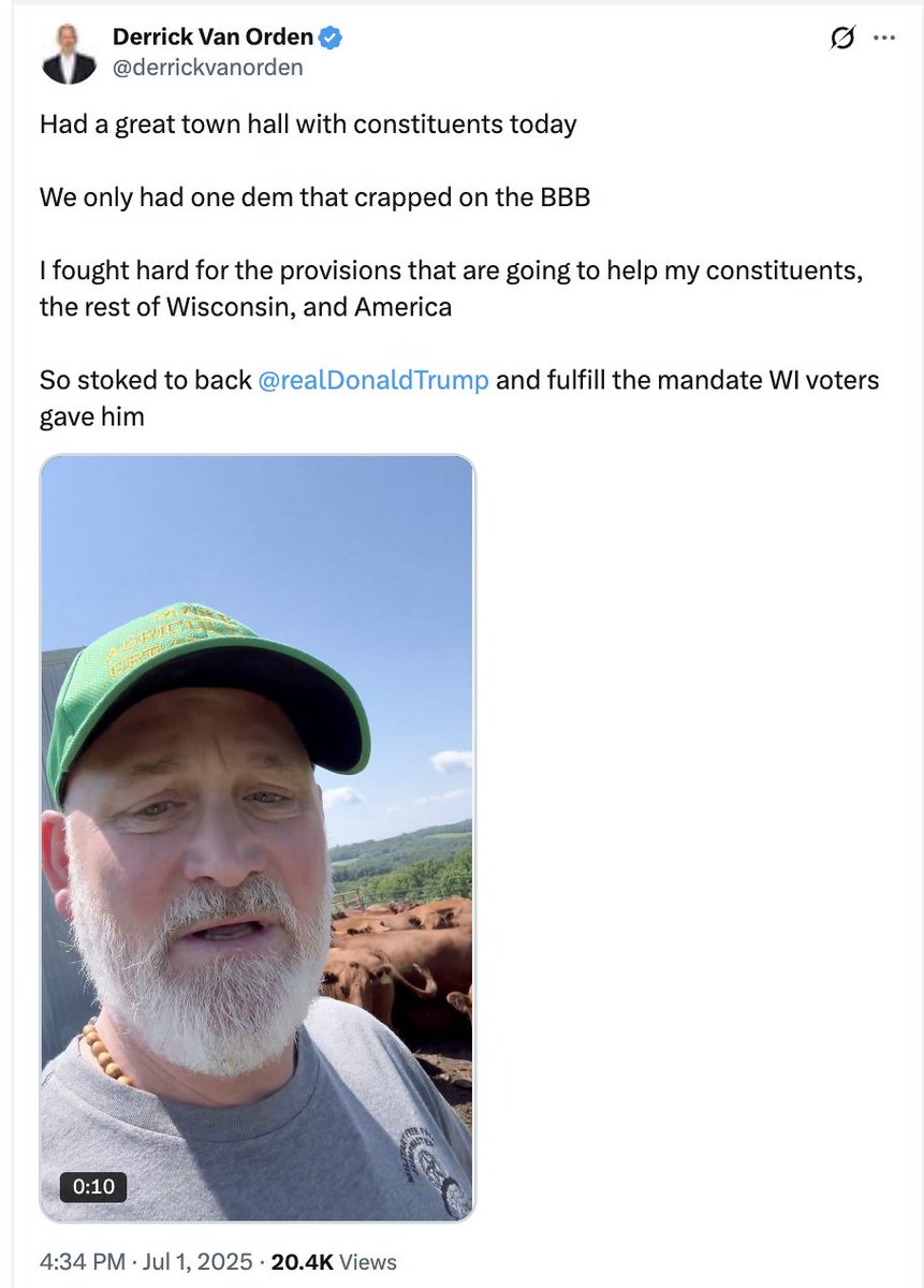 CoffeeBean26's tweet image. Psst Wisconsin

When was your Wisconsin Republican Congressman's last in-person town hall?

#Wisconsin #wipolitics #wisdems #wisgop #WIGov #WI01 #WI03 #WI05 #WI06 #WI07 #WI08