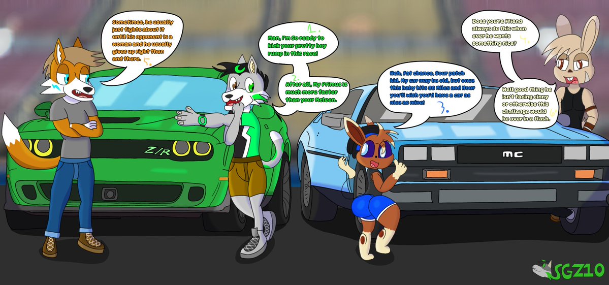 2Zachten's tweet image. BIGGEST PIECE I'VE EVER DONE!!!

Looks like Zach from the Z-Team is about to face off against his new friendly Rival Snickers of starbits in there cars
who do you think Will win?

Characters on the left own by @TalkandDraw 
#furry #Starbitz #Zteam #art #cars #racing