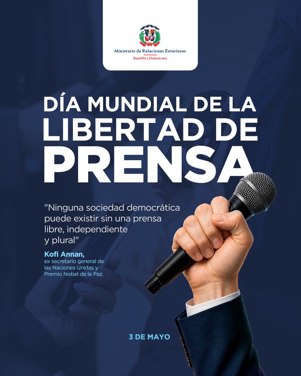Cada 3 de mayo conmemoramos el Día Mundial de la Libertad de Prensa como pilar de la democracia y los valores de nuestra sociedad. 🗞️