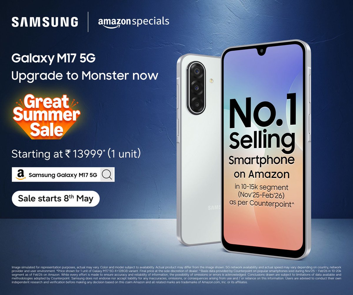 lakshmi_devi7's tweet photo. Team Moonlight Silver 

Sir my Top 3 favourite features of Galaxy M17 5G👇

1. Fiery 5G performance for lag-free scrolling &amp; streaming ⭐
2. Clean, vibrant display perfect for binge-watching 🩷
3. Massive battery life💪 

#winGalaxyM17 #GalaxyM17at13999 #GalaxyM17SaleOnAmazon https://t.co/tKLXbWtxPN
