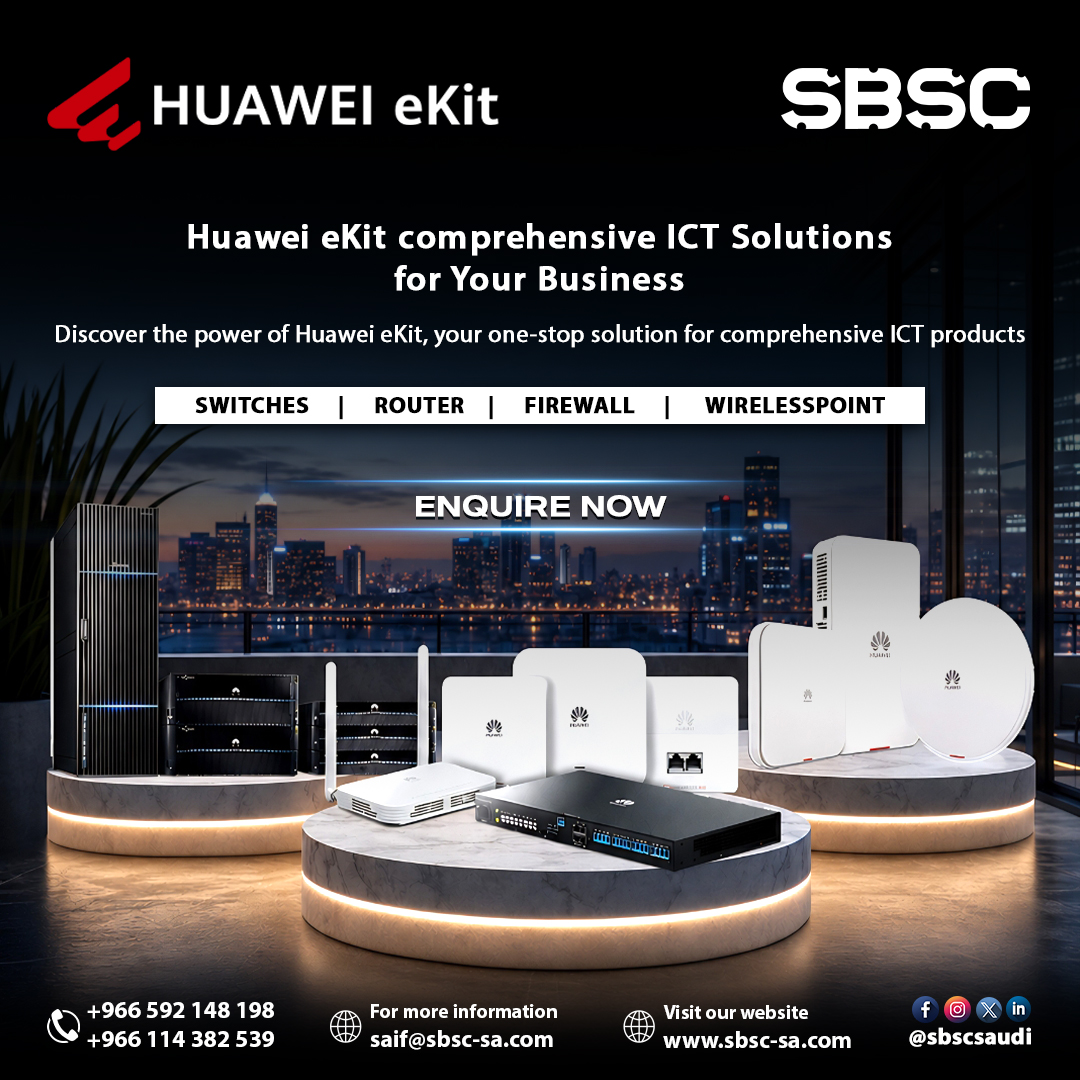 sbscsaudi's tweet image. Power your business with Huawei eKit SME Network Solutions
#Huawei #HuaweiEkit #NetworkingSolutions #SMENetwork #BusinessConnectivity #WiFi7 #EnterpriseNetworking #SmartBusiness #ITInfrastructure #NetworkUpgrade #AccessPoints #NetworkSwitches #BusinessTechnology #SecureNetworking