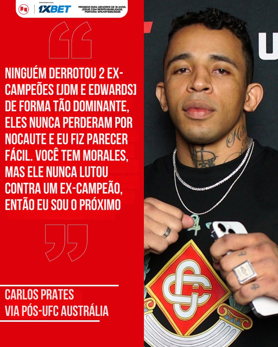 AgFight's tweet image. RECADO DADO 🎯

Após sequência dominante contra dois ex-campeões dos meio-médios, Carlos Prates se coloca como próximo da fila pelo título da categoria.
Será que o Nerd está prestes a fazer história?

#UFC #MMA #CarlosPrates