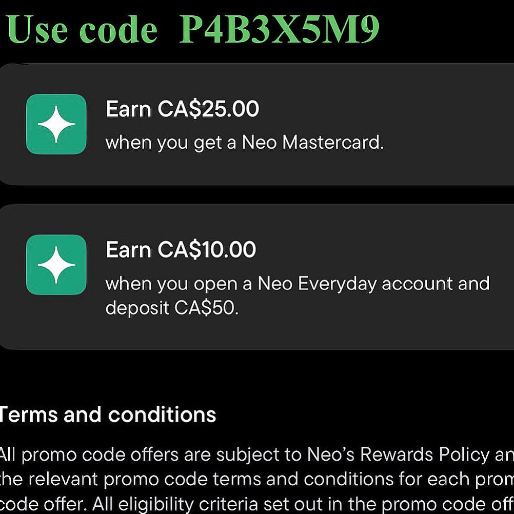 AnnefromOntario's tweet image. Canadians, Get 35$ sign up bonus for joining Neo, enter code P4B3X5M9 under promo (10$ for Neo money + 25$ for Neo credit card)

neo.cc/refer/P4B3X5M9

Only takes 5 mins

#Bluejays #Jays   #Toronto  #Gohabsgo              #WETHENORTH      #Canada #BlueJays50