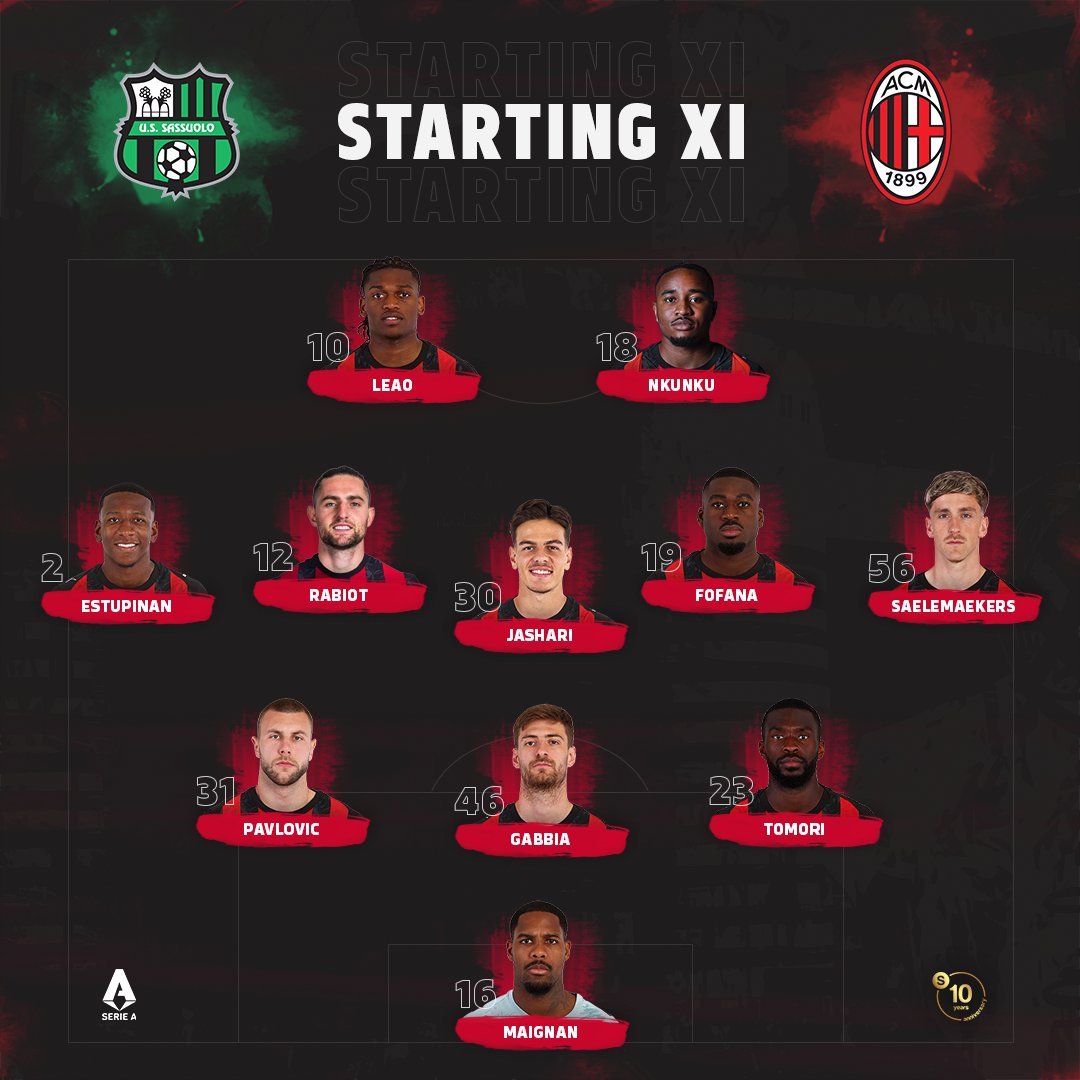 acmilanturkiye's tweet image. #SassuoloMilan maçının ilk 11'i belli oldu.

#SempreMilan #ForzaMilan