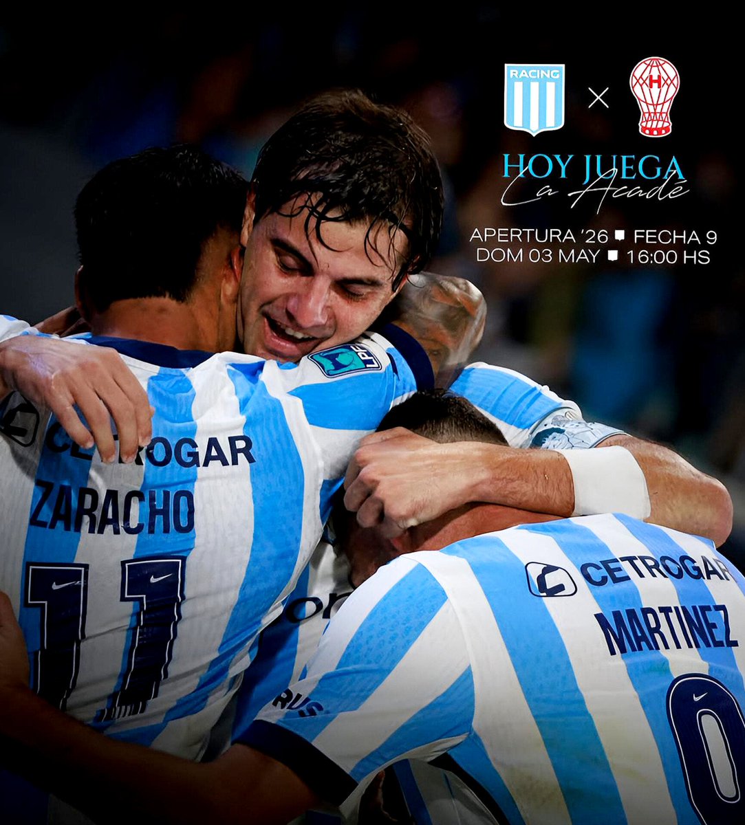 ¡Hoy juega Racing!

Todos juntos

📸: <a href="/RacingClub/">Racing Club</a> 

🩵🤍