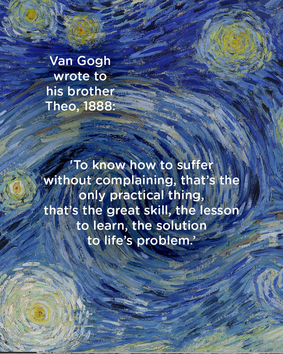 vangoghmuseum's tweet photo. Van Gogh once wrote that life will always bring difficulties, and perhaps the real skill is learning how to endure them. 
What do you think? https://t.co/BopNpwQsp4