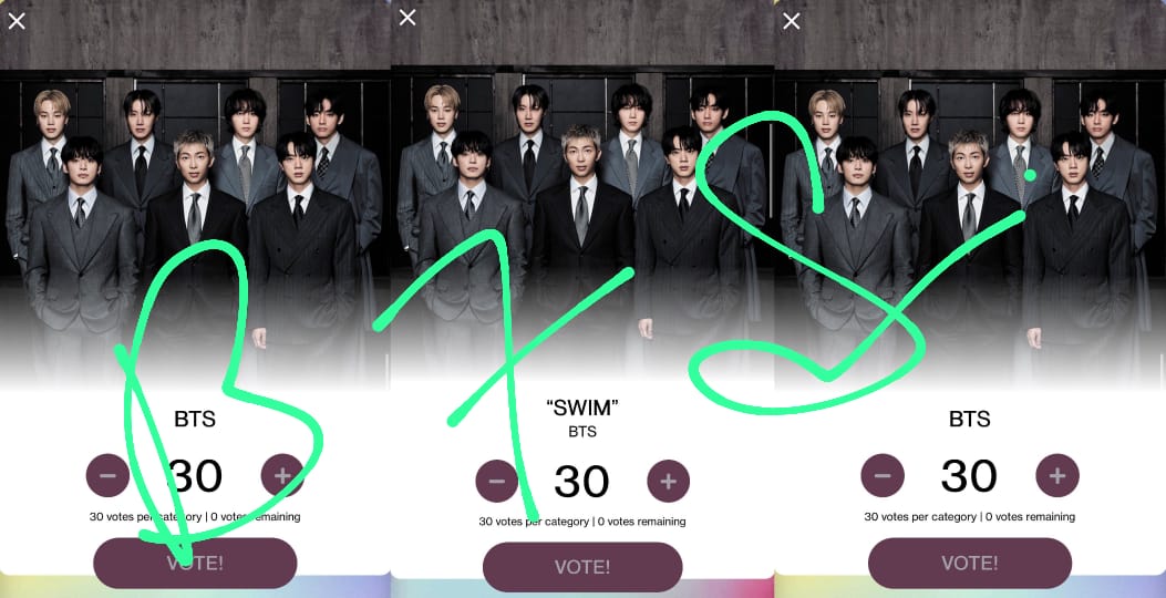 Bangtan7_Stream's tweet photo. 📢AMAs MASS VOTING STARTS NOW

5 DAYS LEFT — Use 10 accounts/emails and give it your all to vote!! 

✅ vote on Instagram &amp; website. 
🗳: https://t.co/H6SWkvjllJ

🔑 KEEP SWIMMING FOR AMA https://t.co/XjdhL4IMjw