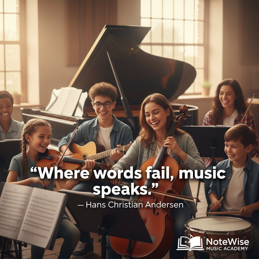 NoteWiseMusic's tweet image. 🎹 "Where words fail, music speaks." — Hans Christian Andersen

#MusicQuotes #NoteWiseMusic #MusicEducation