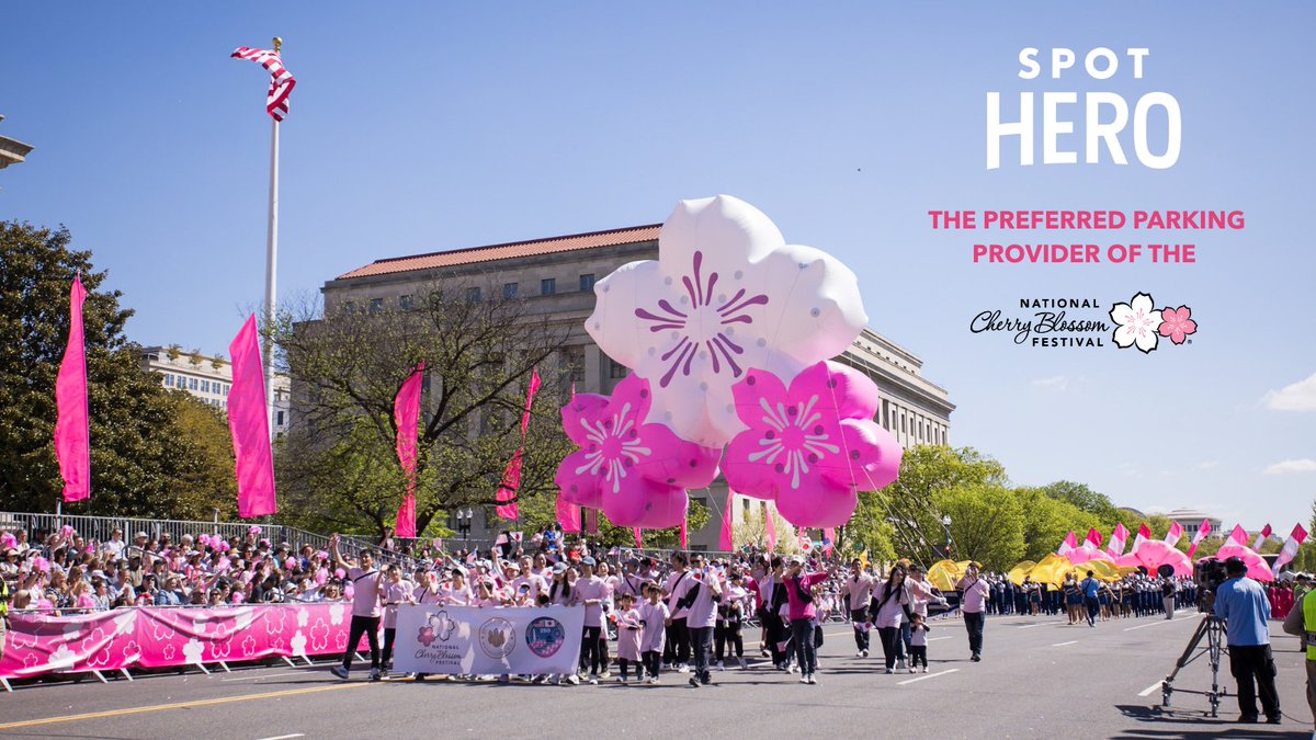 CherryBlossFest's tweet photo. Big thanks to our preferred parking provider, SpotHero for helping visitors park with ease and spend more time enjoying the Festival. 🌸🚗

SpotHero saved the day for Festivalgoers but don't forget that it can also save you time and stress all year long. #cherryblossfest https://t.co/55kh7gYCWO