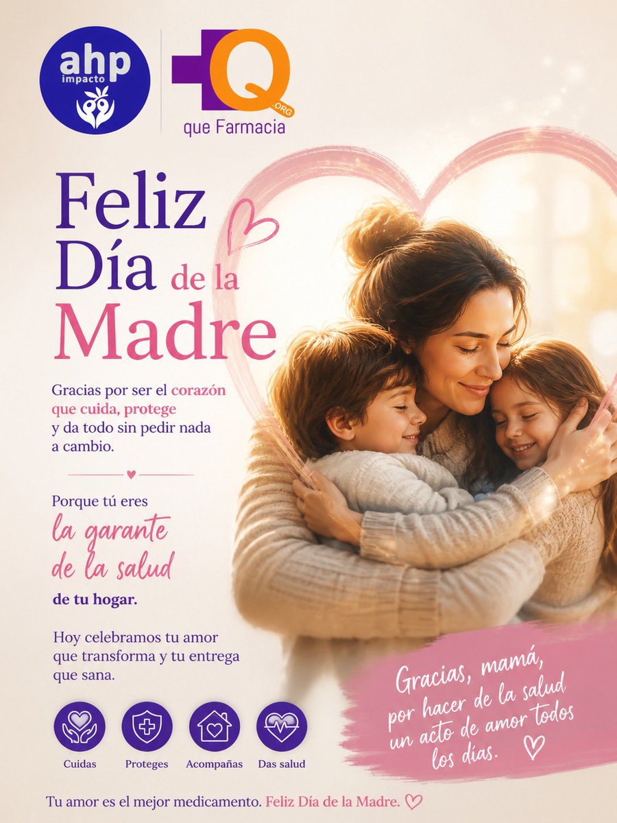 MasQFarmacia's tweet image. Las madres son las primeras cuidadoras.
Las que previenen, acompañan y sostienen la salud del hogar.

Hoy reconocemos ese papel silencioso pero esencial.

💙 Feliz Día de la Madre

#DíaDeLaMadre #Salud #Cuidado #ImpactoSocial