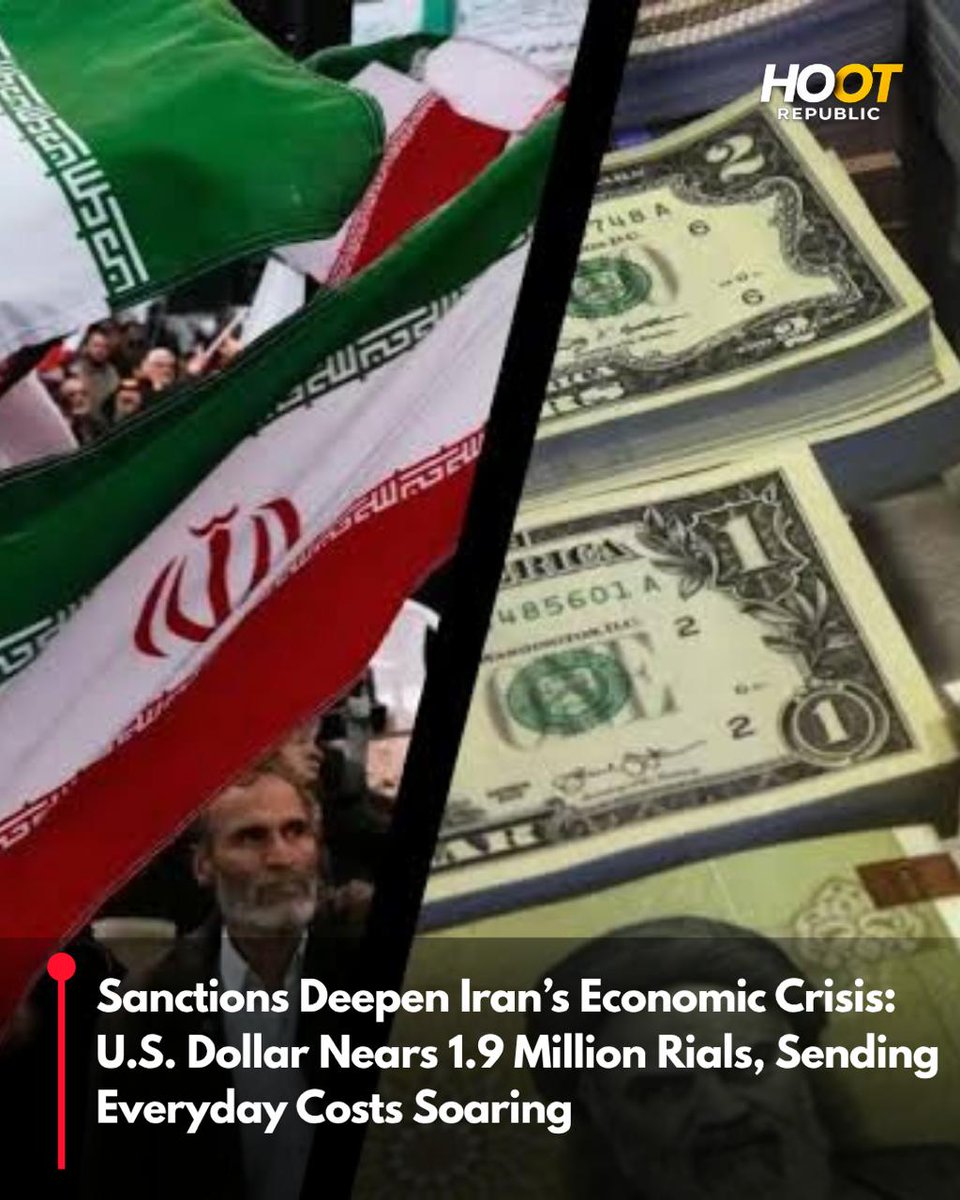 HootRepublic's tweet image. The Iranian Rial has crashed, nearing 1.9 million Rials against the USD. This means the cost of basic groceries and daily needs is skyrocketing, making life incredibly difficult for families across Iran. When the currency falls, the people feel it most.
 
#Iran #Economy