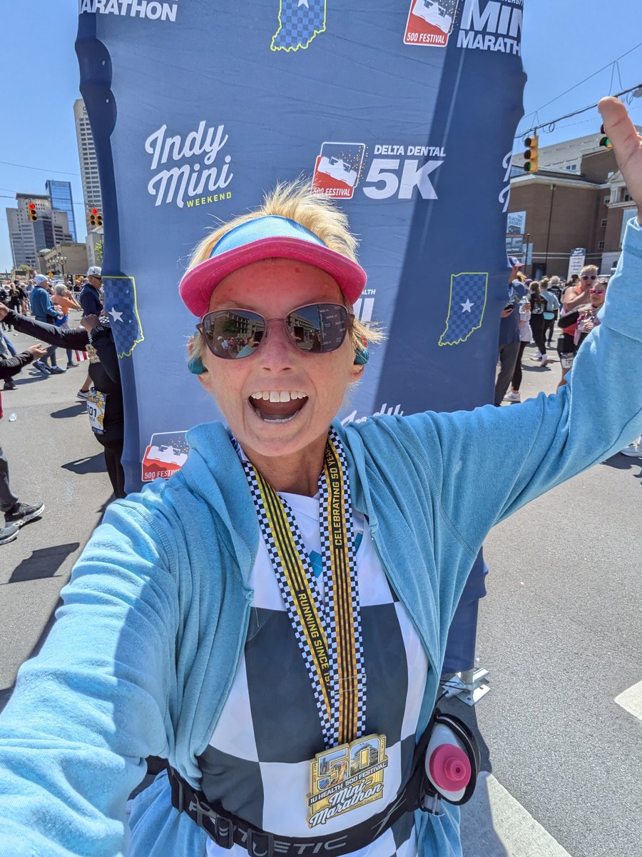 BrewNymph's tweet image. Oh, what a day! 🏁🏃🏻‍♀️ @500Festival #IndyMini #HalfMarathon = one amazing experience! 😎 Came up a bit short of my time goal, but lots of positives 😍 Truly one of the best #running events ever! 🏁 Will remember this forever! 😊 @500Festival : You rock! 😎🏎️🏃🏻‍♀️🏁