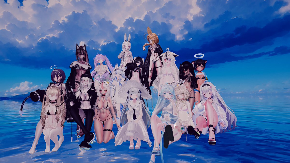 Amily0828's tweet photo. 嗨囉~ 嗨~
新豬們的首次家族照!!
@PersisChen @AsatsuyuVR @ReDRiisA 
#VRChat 
#YumeHaus #EdgeMode_VR #Shop_KURONEKO https://t.co/ocblMOvmMM