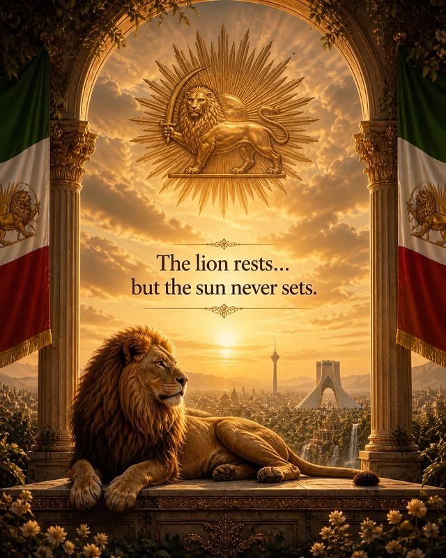 The lion rests…
But the sun never sets.