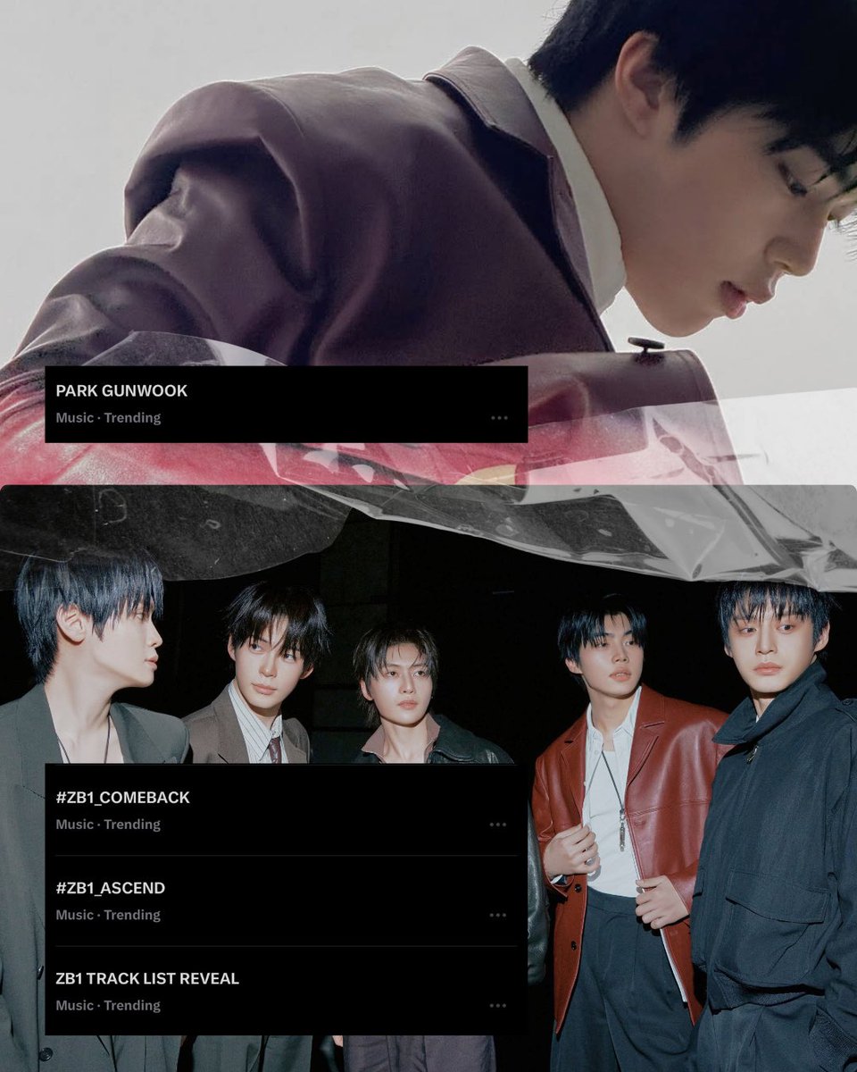 [INFO] 

Following the track list reveal, #PARKGUNWOOK along with the tagline &amp; hashtags are trending! Keep replying with the hashtags to hype this release💙

ZB1 TRACK LIST REVEAL 

#ZB1_COMEBACK
#ZB1_ASCEND
#ZEROBASEONE