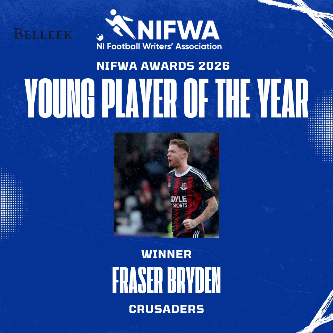 NIFWA's tweet photo. Fraser Bryden of Crusaders is Young Player of the Year https://t.co/zsswfNMWOe