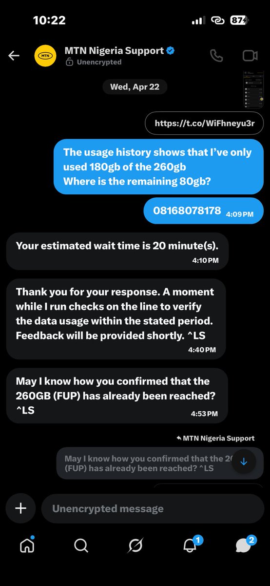 mRHoodie_1508's tweet photo. I’m currently experiencing this. I bought the 45k broadband plan and it didn’t even last for two weeks. When I sort after the data usage it turned out I only used 180gb out of the original 260gb, now the remaining 80gb can’t be accounted for.@ConsumersNCC @MTNNG 
#Occupymtn https://t.co/5TNCZb8bqB